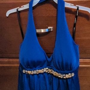 Royal blue halter with jewels